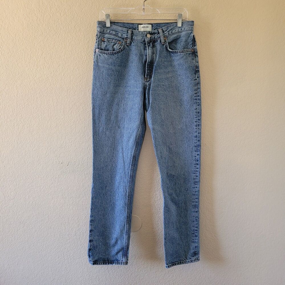 Agolde Jeans Womens 27 Lyle Straight Leg High Rise Denim Organic Cotton Blue